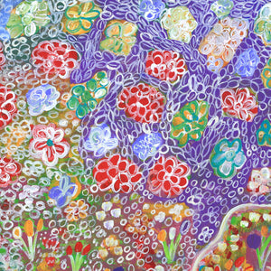 Aboriginal Artwork by Gwenneth Blitner, Wild Flowers, 60x60cm - ART ARK®