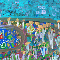 Aboriginal Artwork by Gwenneth Blitner, Wallany Billabong, 40x30cm