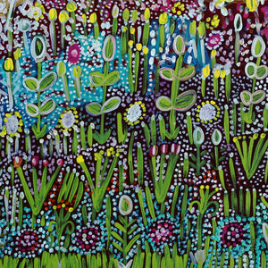 Aboriginal Artwork by Gwenneth Blitner, Wadjalai Billabong, 60x45cm - ART ARK®