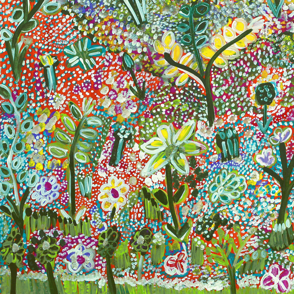 Aboriginal Artwork by Gwenneth Blitner, Limmen Bight Billabong, 75x60cm