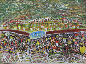 Aboriginal Art by Gwenneth Blitner, Wardgujaja Billabong, 60x45cm - ART ARK®