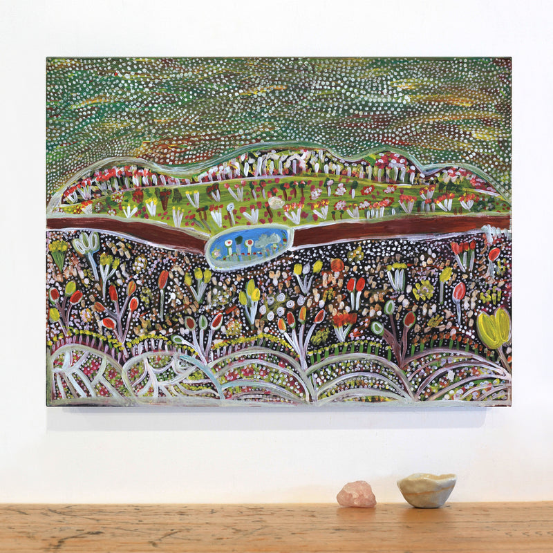 Aboriginal Artwork by Gwenneth Blitner, Wardgujaja Billabong, 60x45cm