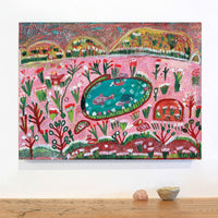 Aboriginal Artwork by Gwenneth Blitner, Bullock Hole, 60x45cm