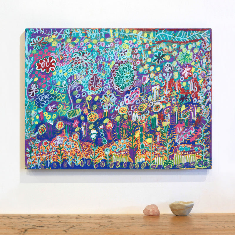 Aboriginal Artwork by Gwenneth Blitner, Water Lillies, 60x45cm