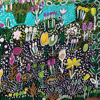 Aboriginal Artwork by Gwenneth Blitner, Walarni Billabong, 60x45cm