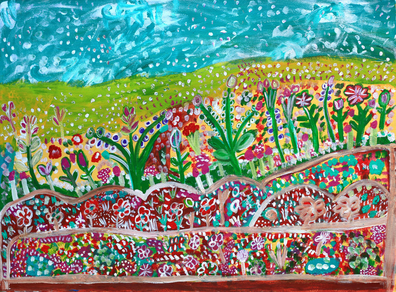 Aboriginal Artwork by Gwenneth Blitner, Bush Country, 60x45cm