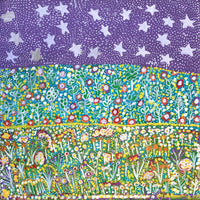 Aboriginal Artwork by Gwenneth Blitner, Nighttime Bullock hole, 60x60cm