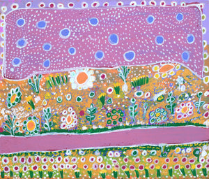 Aboriginal Art by Gwenneth Blitner, Ngukurr Cemetery, 63x54cm - ART ARK®