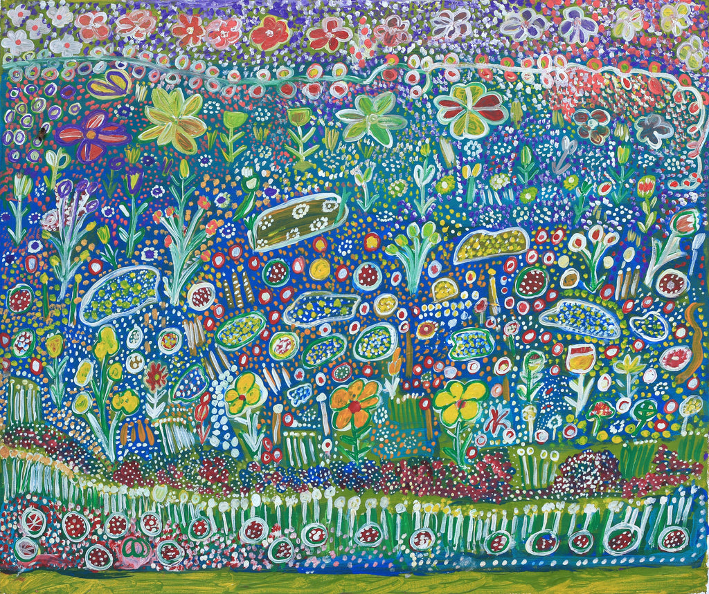 Aboriginal Artwork by Gwenneth Blitner, Long Billabong, 75x60cm