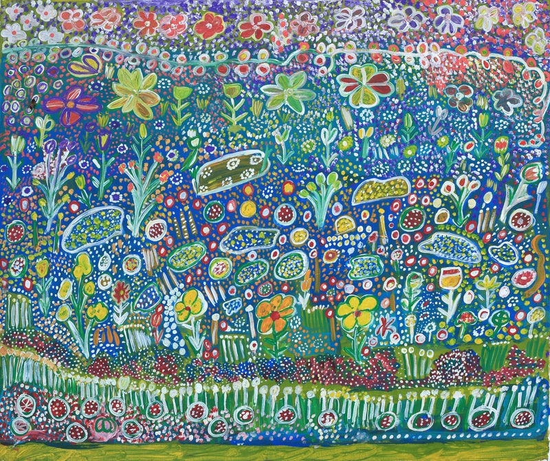 Aboriginal Artwork by Gwenneth Blitner, Long Billabong, 75x60cm