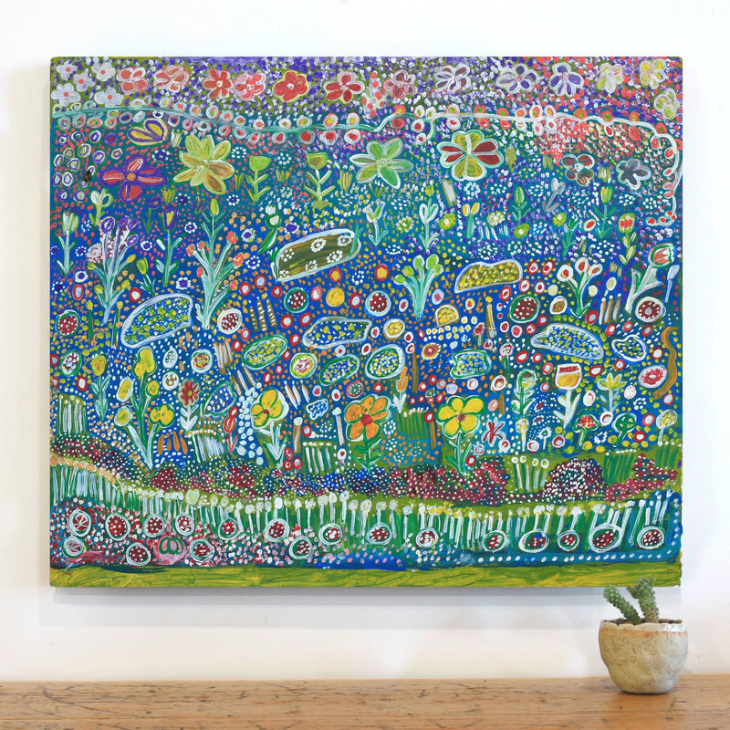 Aboriginal Artwork by Gwenneth Blitner, Long Billabong, 75x60cm