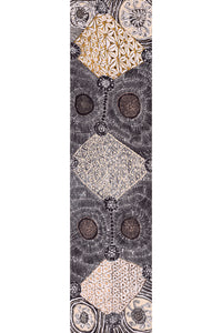 Aboriginal Artwork by Hilda Nakamarra Rogers, Lukarrara Jukurrpa (Desert Fringe-rush Seed Dreaming), 122x30cm