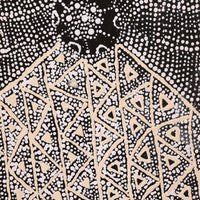 Aboriginal Artwork by Hilda Nakamarra Rogers, Lukarrara Jukurrpa (Desert Fringe-rush Seed Dreaming), 122x30cm