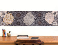 Aboriginal Artwork by Hilda Nakamarra Rogers, Lukarrara Jukurrpa (Desert Fringe-rush Seed Dreaming), 122x30cm