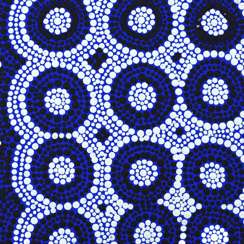 Aboriginal Artwork by Hazel Nungarrayi Morris, Yarungkanyi Jukurrpa (Mt Doreen Dreaming), 30x30cm