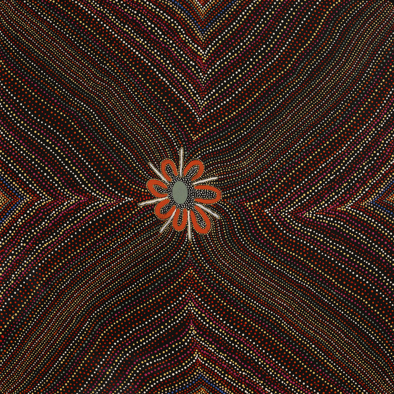 Aboriginal Artwork by Heather Watson, Murray Bore, 91x91cm