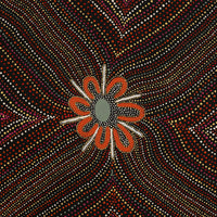 Aboriginal Artwork by Heather Watson, Murray Bore, 91x91cm