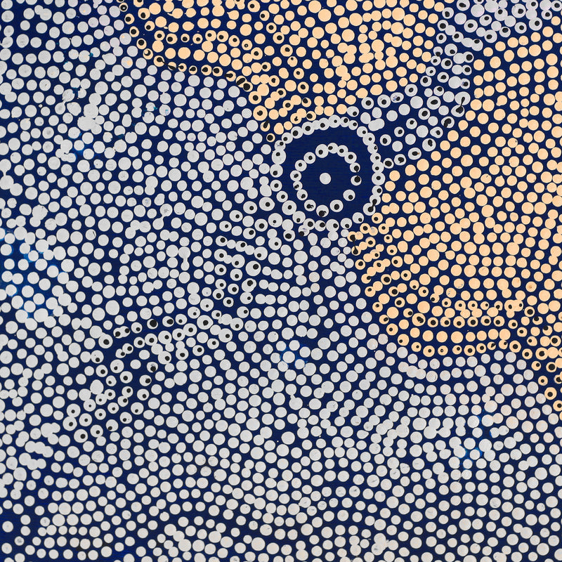 Aboriginal Artwork by Heather Nangala Nanala, Patterns of the Landscape around Nyirrripi, 30x30cm