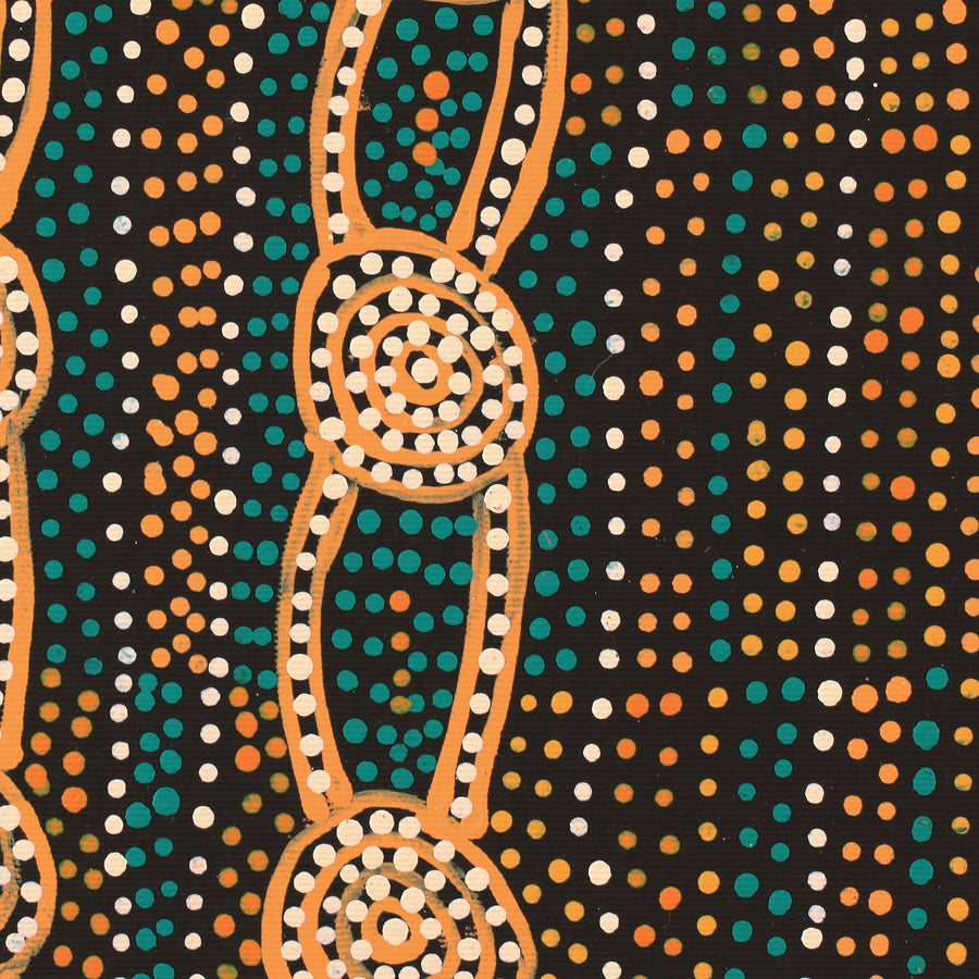 Aboriginal Artwork by Helen Nungarrayi Reed, Mina Mina Jukurrpa - Ngalyipi, 30x30cm