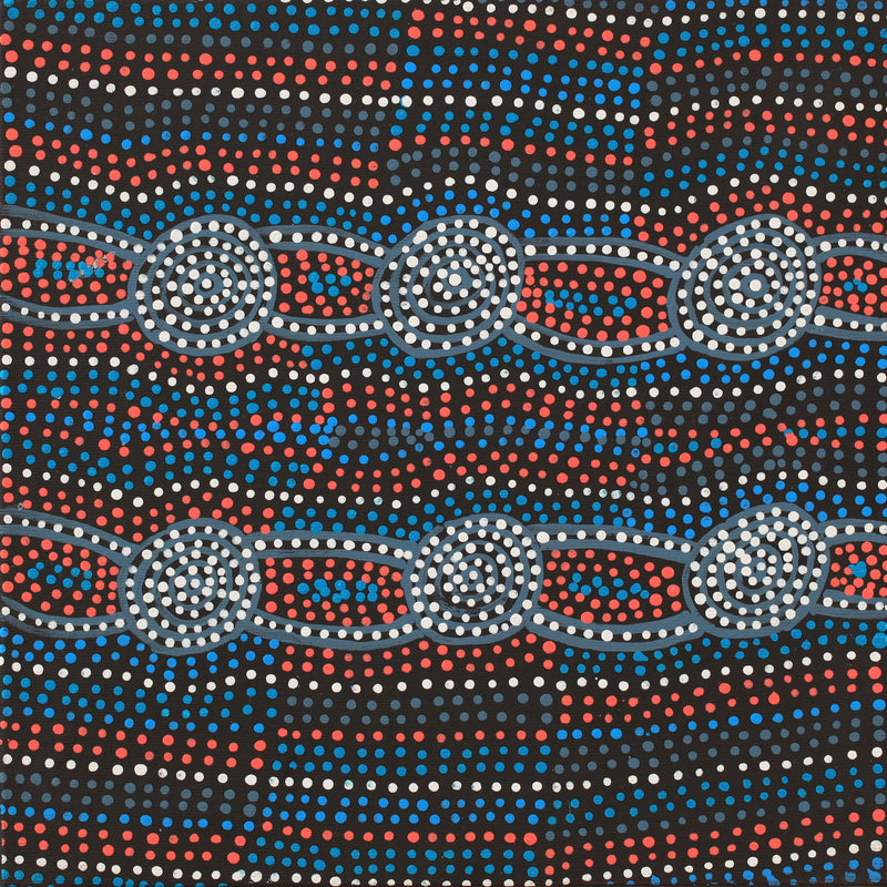 Aboriginal Artwork by Helen Nungarrayi Reed, Mina Mina Jukurrpa - Ngalyipi, 30x30cm