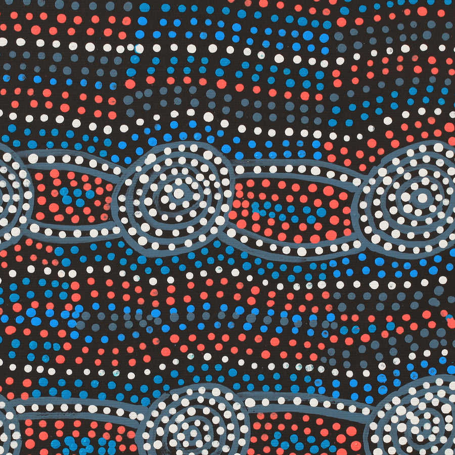 Aboriginal Artwork by Helen Nungarrayi Reed, Mina Mina Jukurrpa - Ngalyipi, 30x30cm