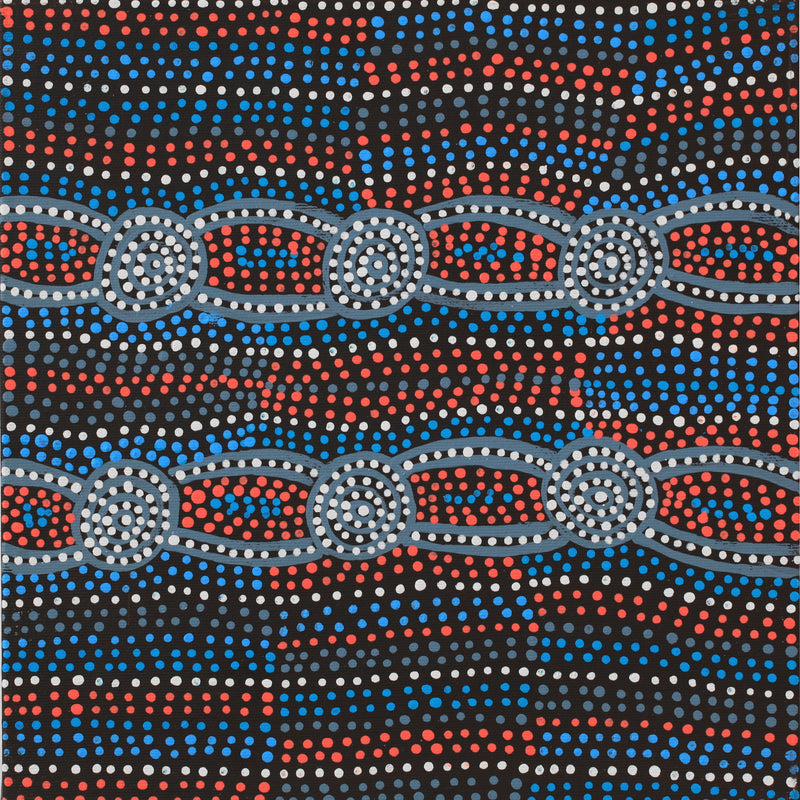 Aboriginal Artwork by Helen Nungarrayi Reed, Mina Mina Jukurrpa - Ngalyipi, 30x30cm