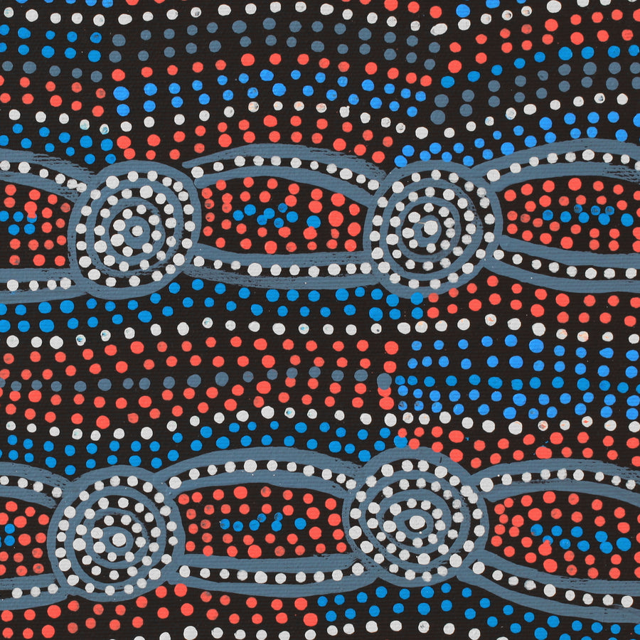 Aboriginal Artwork by Helen Nungarrayi Reed, Mina Mina Jukurrpa - Ngalyipi, 30x30cm