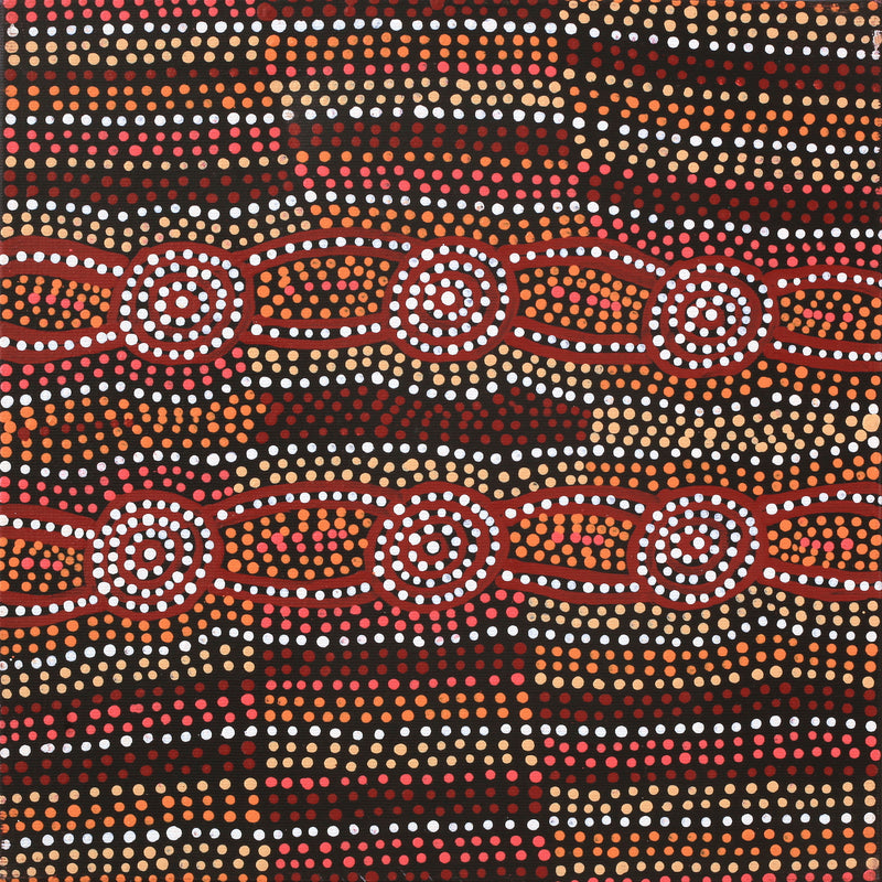 Aboriginal Artwork by Helen Nungarrayi Reed, Mina Mina Jukurrpa - Ngalyipi, 30x30cm