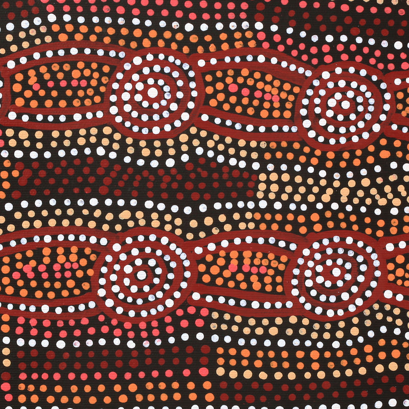 Aboriginal Artwork by Helen Nungarrayi Reed, Mina Mina Jukurrpa - Ngalyipi, 30x30cm