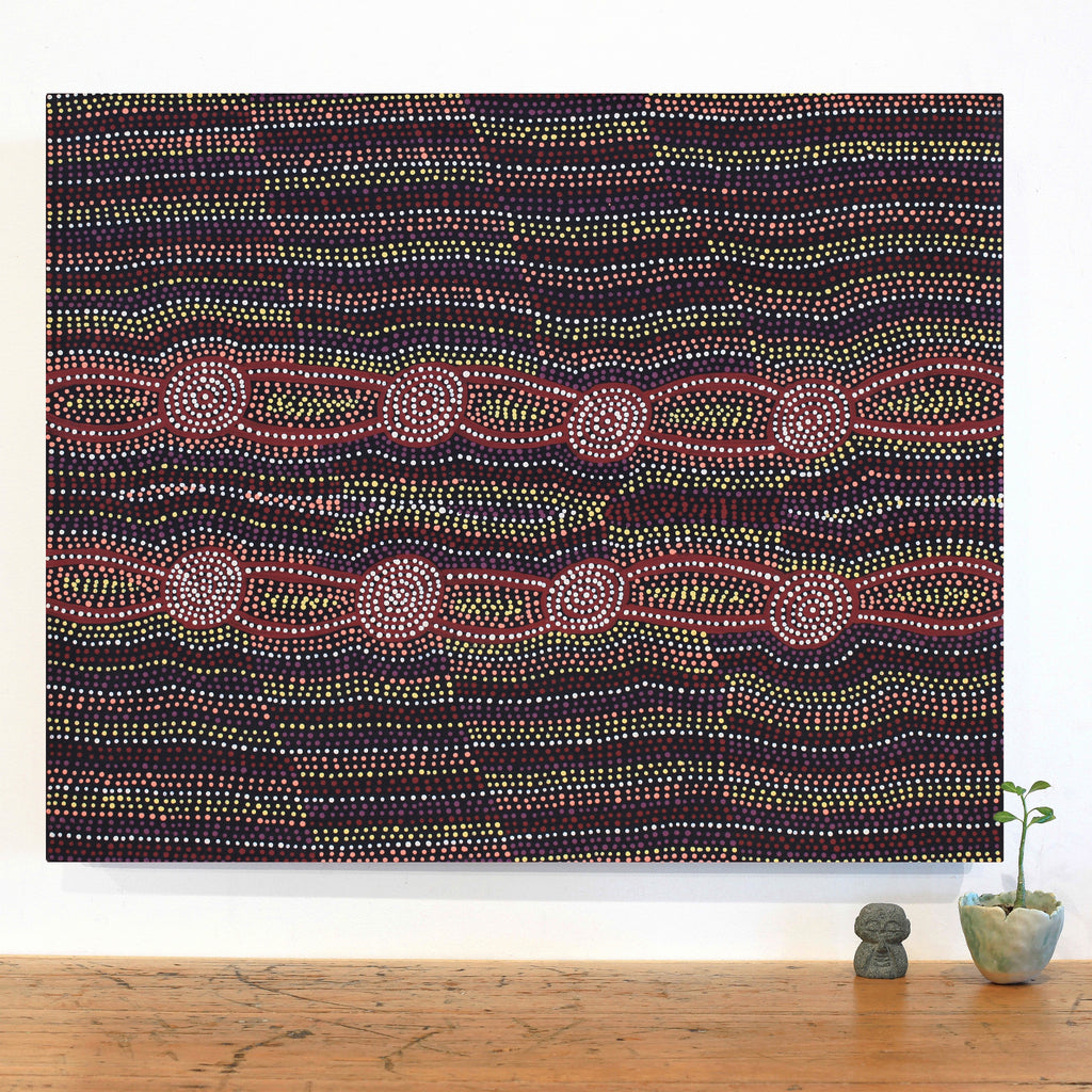 Aboriginal Artwork by Helen Nungarrayi Reed, Mina Mina Dreaming - Ngalyipi, 76x61cm