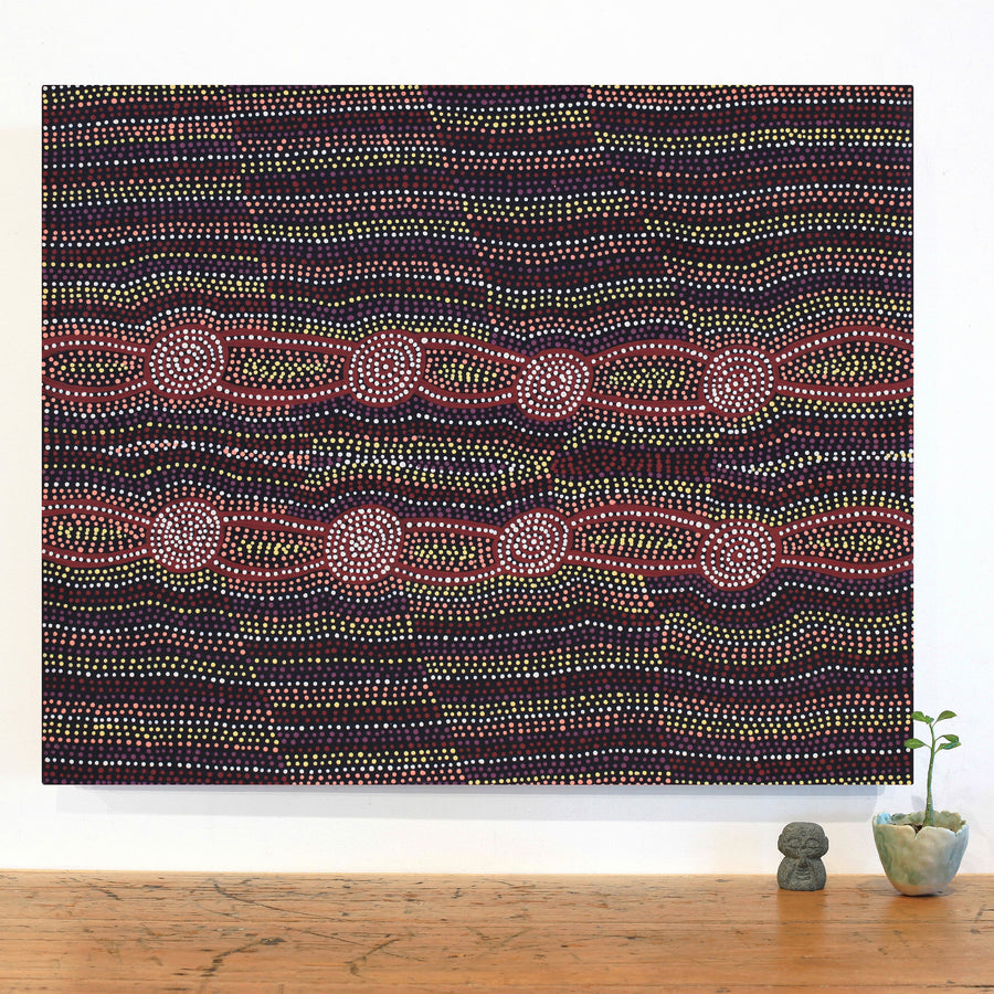 Aboriginal Artwork by Helen Nungarrayi Reed, Mina Mina Dreaming - Ngalyipi, 76x61cm