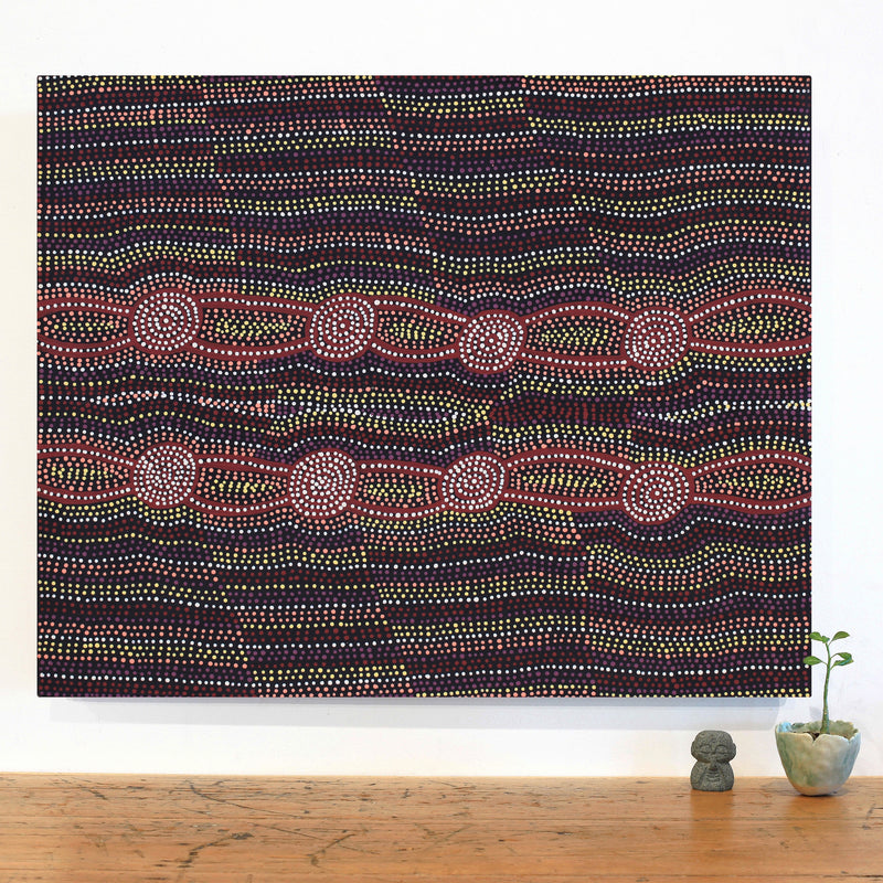 Aboriginal Artwork by Helen Nungarrayi Reed, Mina Mina Dreaming - Ngalyipi, 76x61cm