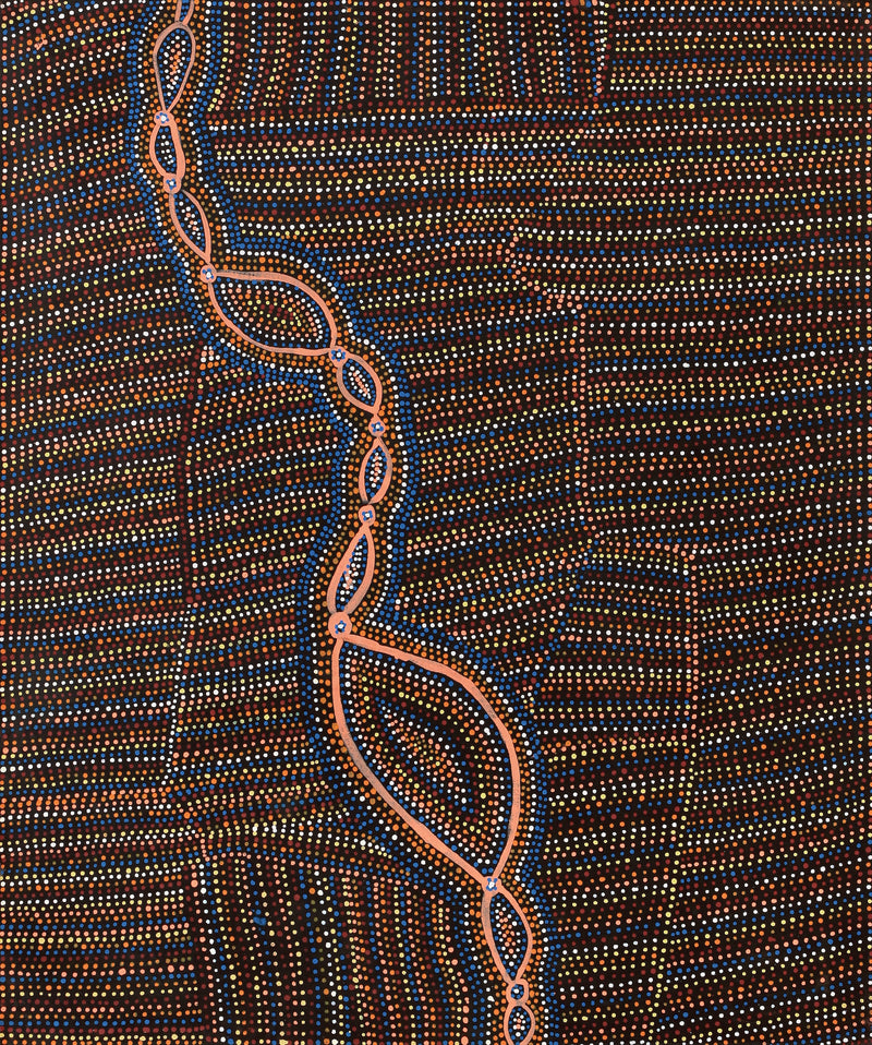 Aboriginal Artwork by Helen Nungarrayi Reed, Mina Mina Dreaming - Ngalyipi, 91x76cm