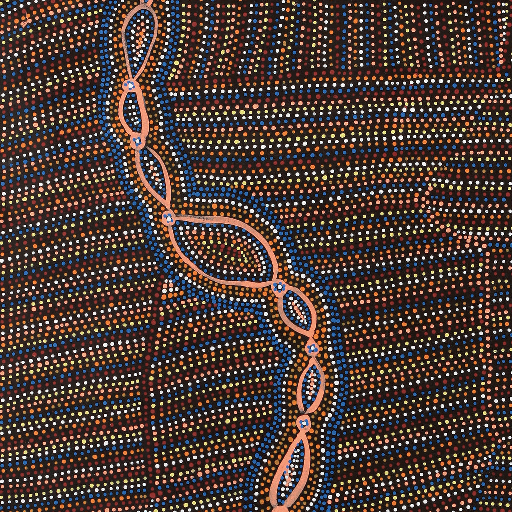 Aboriginal Artwork by Helen Nungarrayi Reed, Mina Mina Dreaming - Ngalyipi, 91x76cm