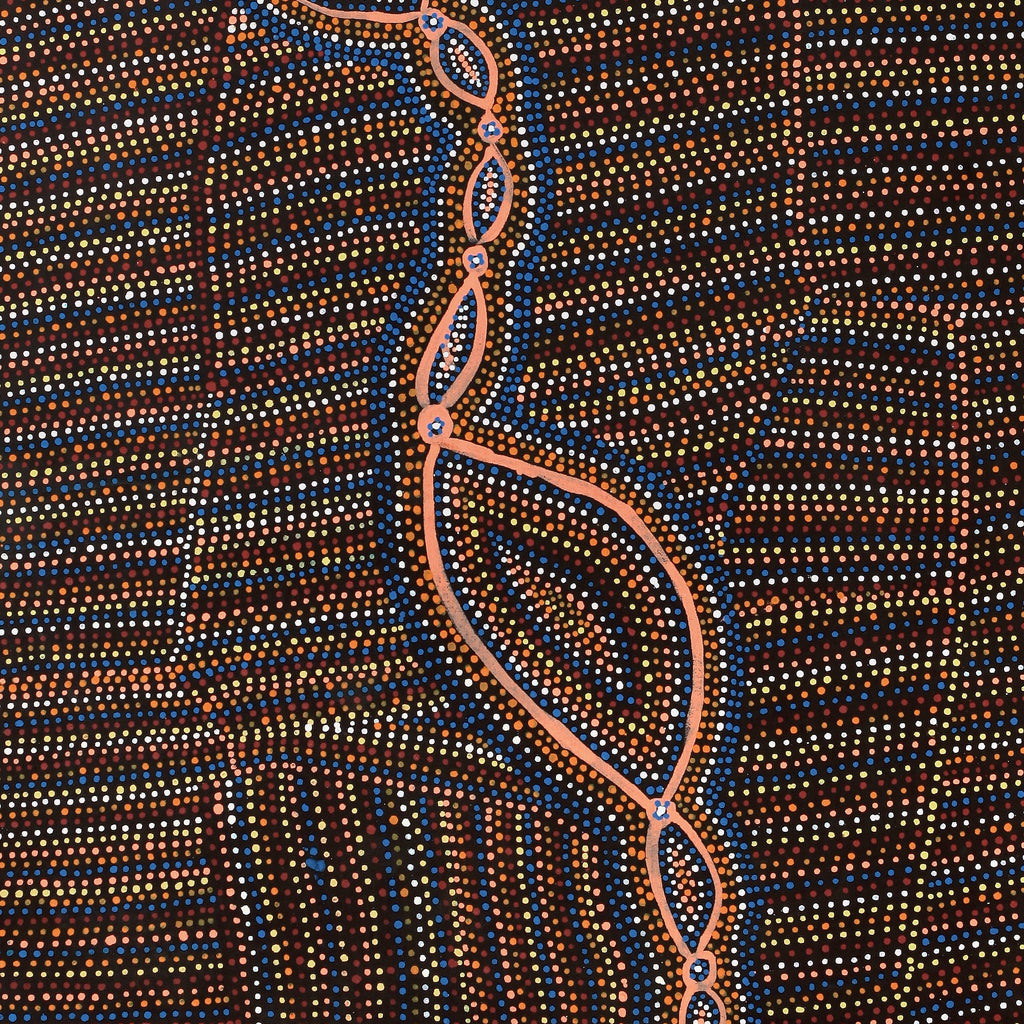 Aboriginal Artwork by Helen Nungarrayi Reed, Mina Mina Dreaming - Ngalyipi, 91x76cm