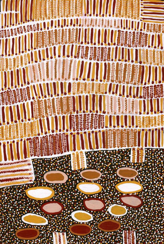 Aboriginal Artwork by Helen Nungarrayi Reed, Lupul Jukurrpa, 91x61cm - ART ARK®