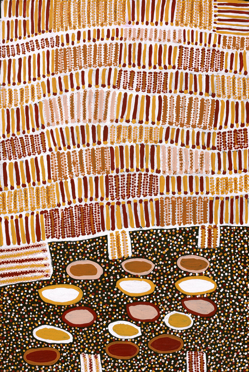 Aboriginal Art by Helen Nungarrayi Reed, Lupul Jukurrpa, 91x61cm - ART ARK®