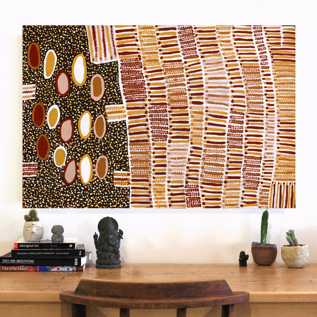Aboriginal Artwork by Helen Nungarrayi Reed, Lupul Jukurrpa, 91x61cm - ART ARK®