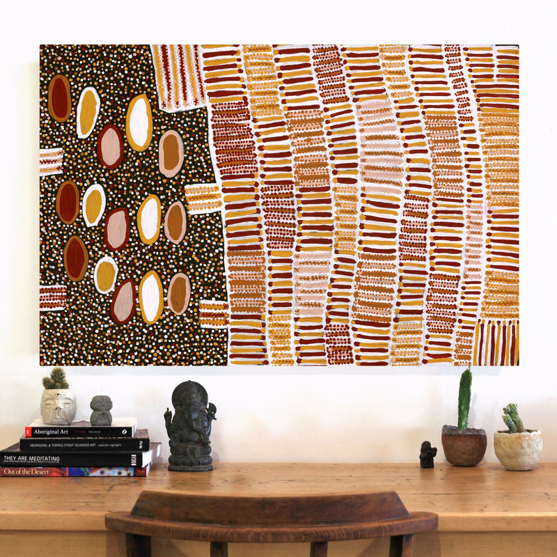 Aboriginal Artwork by Helen Nungarrayi Reed, Lupul Jukurrpa, 91x61cm