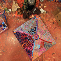 Aboriginal Artwork by Helen Nampijinpa Robertson, Ngapa Jukurrpa - Puyurru, 122x107cm