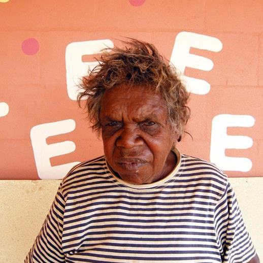 Aboriginal Artwork by Helen Nampijinpa Robertson, Ngapa Jukurrpa - Puyurru, 46x46cm