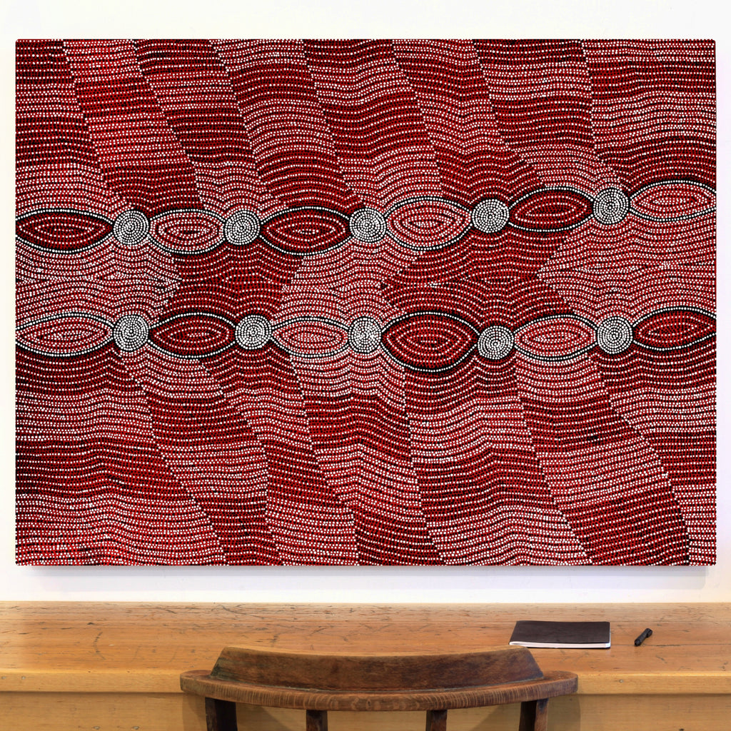 Aboriginal Artwork by Helen Nungarrayi Reed, Mina Mina Dreaming - Ngalyipi, 122x91cm