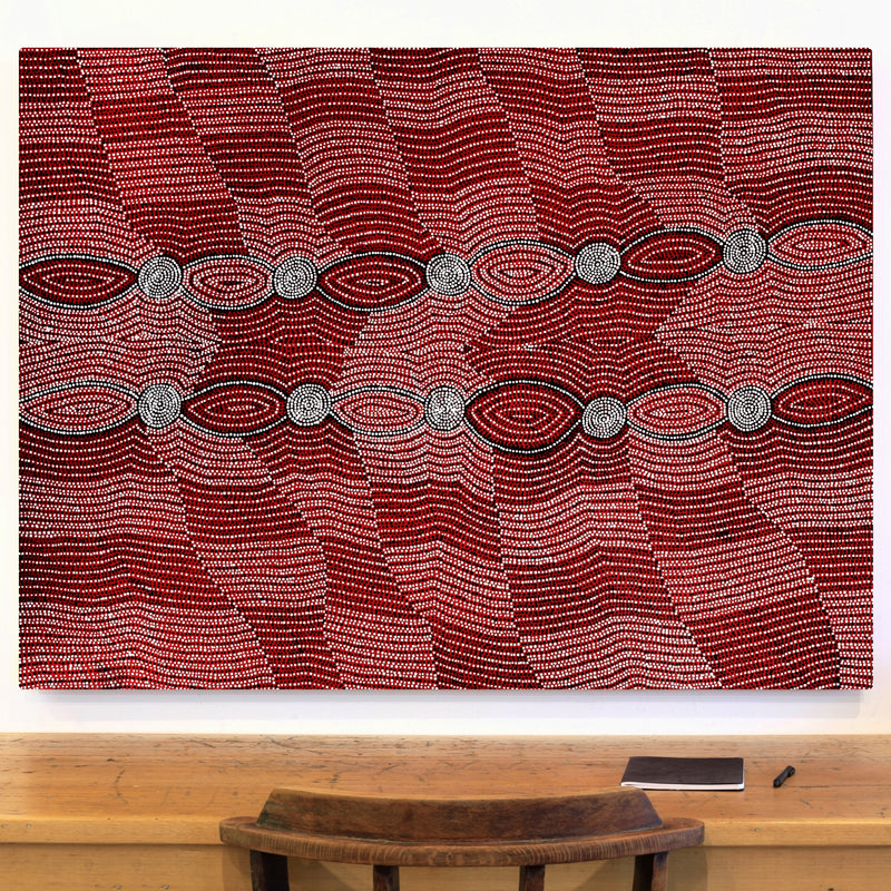 Aboriginal Artwork by Helen Nungarrayi Reed, Mina Mina Dreaming - Ngalyipi, 122x91cm