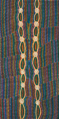 Aboriginal Artwork by Helen Nungarrayi Reed, Mina Mina Dreaming - Ngalyipi, 122x61cm