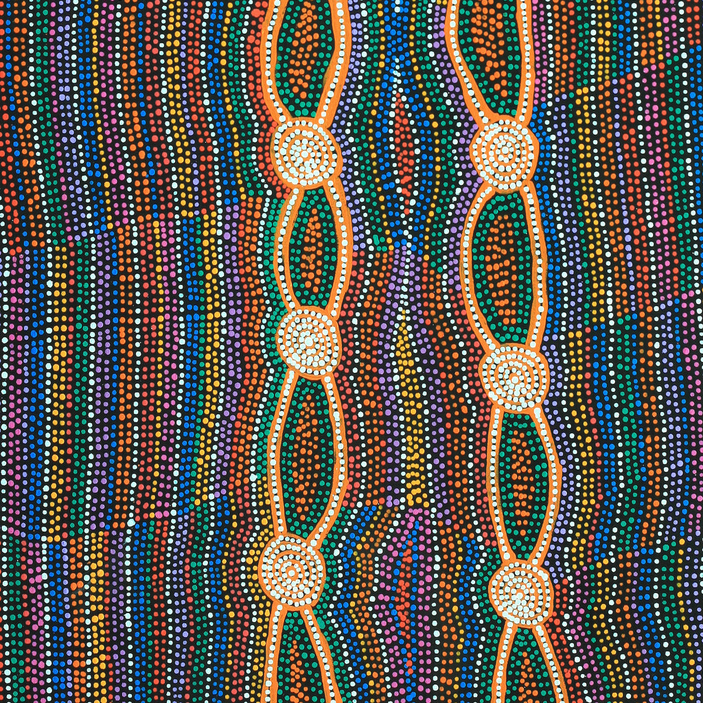 Aboriginal Artwork by Helen Nungarrayi Reed, Mina Mina Dreaming - Ngalyipi, 122x61cm