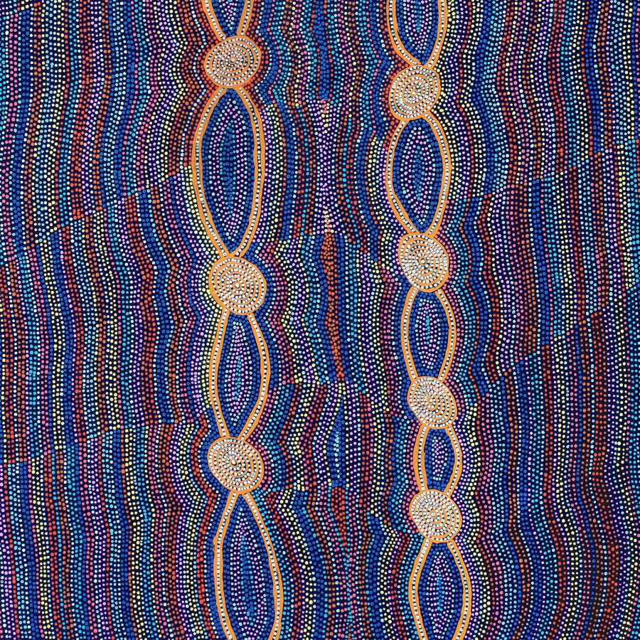 Aboriginal Artwork by Helen Nungarrayi Reed, Mina Mina Dreaming - Ngalyipi, 152x91cm