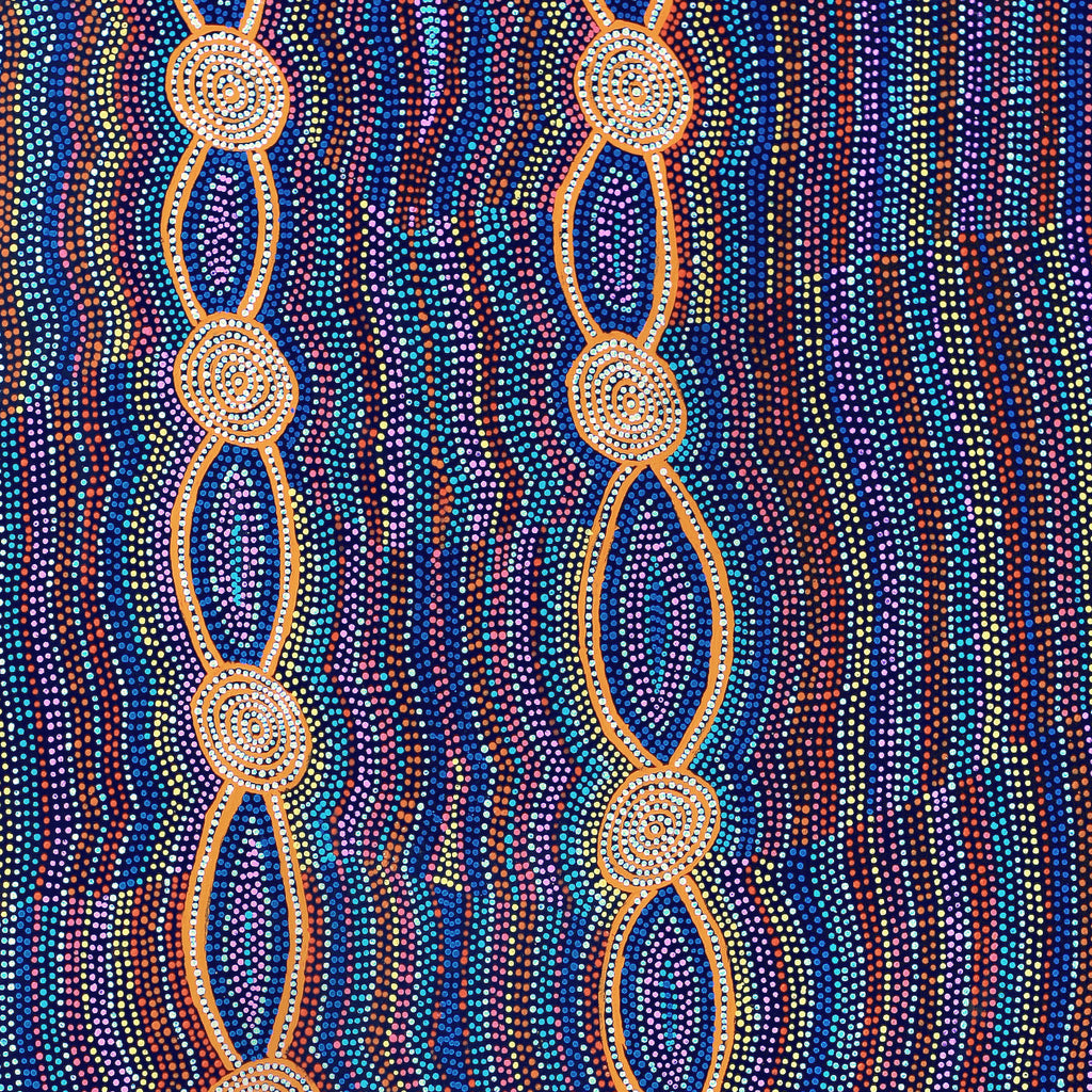 Aboriginal Artwork by Helen Nungarrayi Reed, Mina Mina Dreaming - Ngalyipi, 152x91cm
