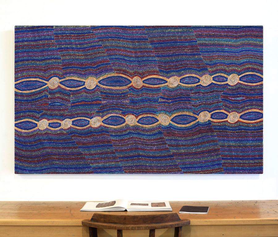 Aboriginal Artwork by Helen Nungarrayi Reed, Mina Mina Dreaming - Ngalyipi, 152x91cm