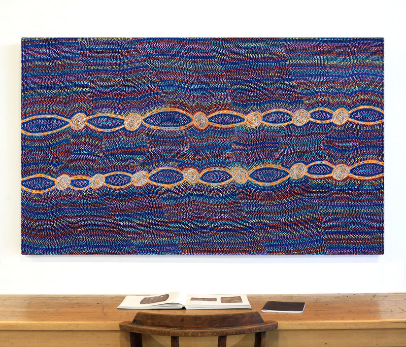 Aboriginal Artwork by Helen Nungarrayi Reed, Mina Mina Dreaming - Ngalyipi, 152x91cm