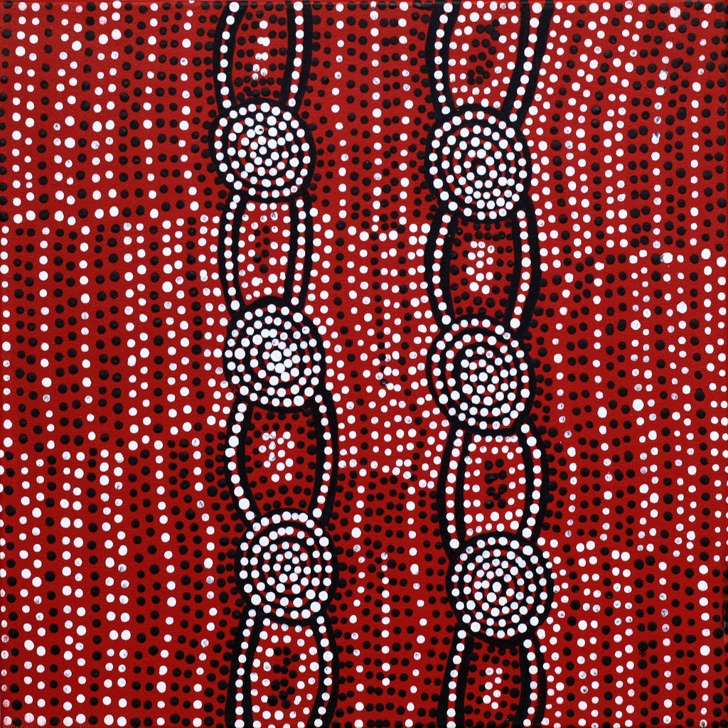 Aboriginal Artwork by Helen Nungarrayi Reed, Mina Mina Jukurrpa - Ngalyipi, 30x30cm
